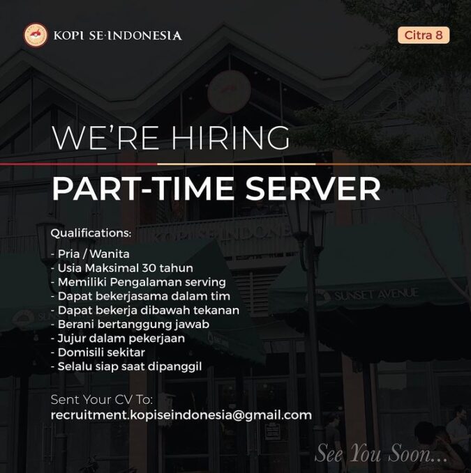 Lowongan Kerja Jakarta Part Time Server Kopi